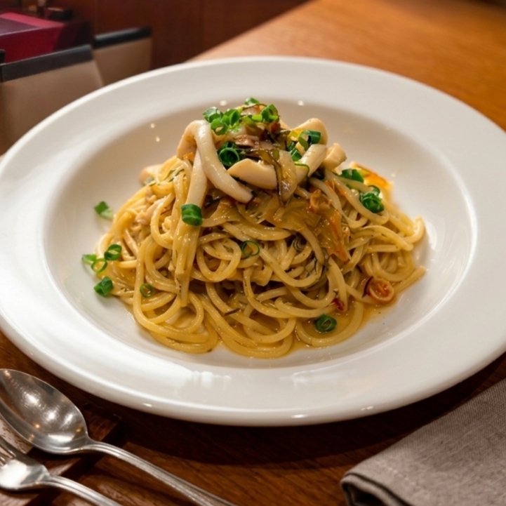松前漬けの和風パスタ