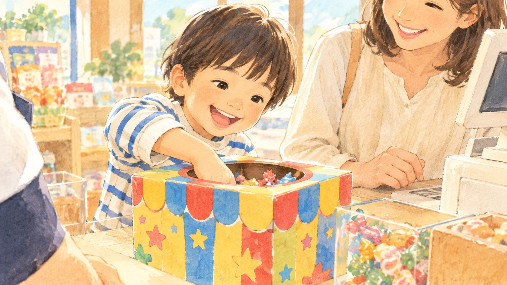 お菓子のつかみ取り